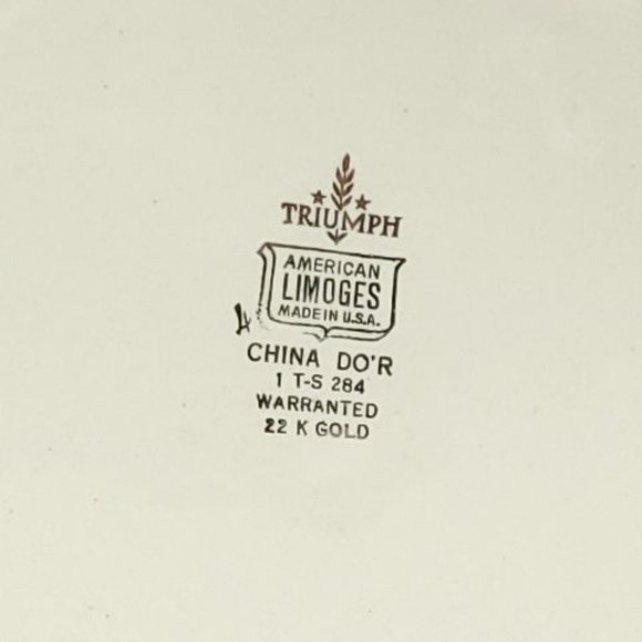 American Limoges Serenade Triumph China Do'r Serving Platter 22K Gold Trim USA - Picture 11 of 11